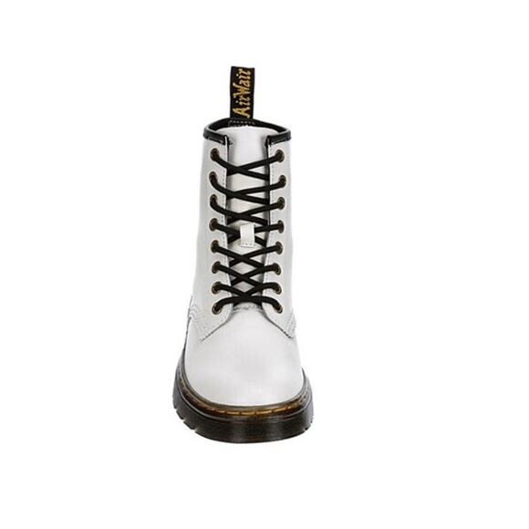 Dr Martens Boots Mens Size 10 Lace up 8 Eyes Combat White Smooth Leather Zavala - Picture 4 of 8
